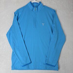 The Hamptons Quarter Zip Pullover Men’s Medium Teal  Pockets NWOT